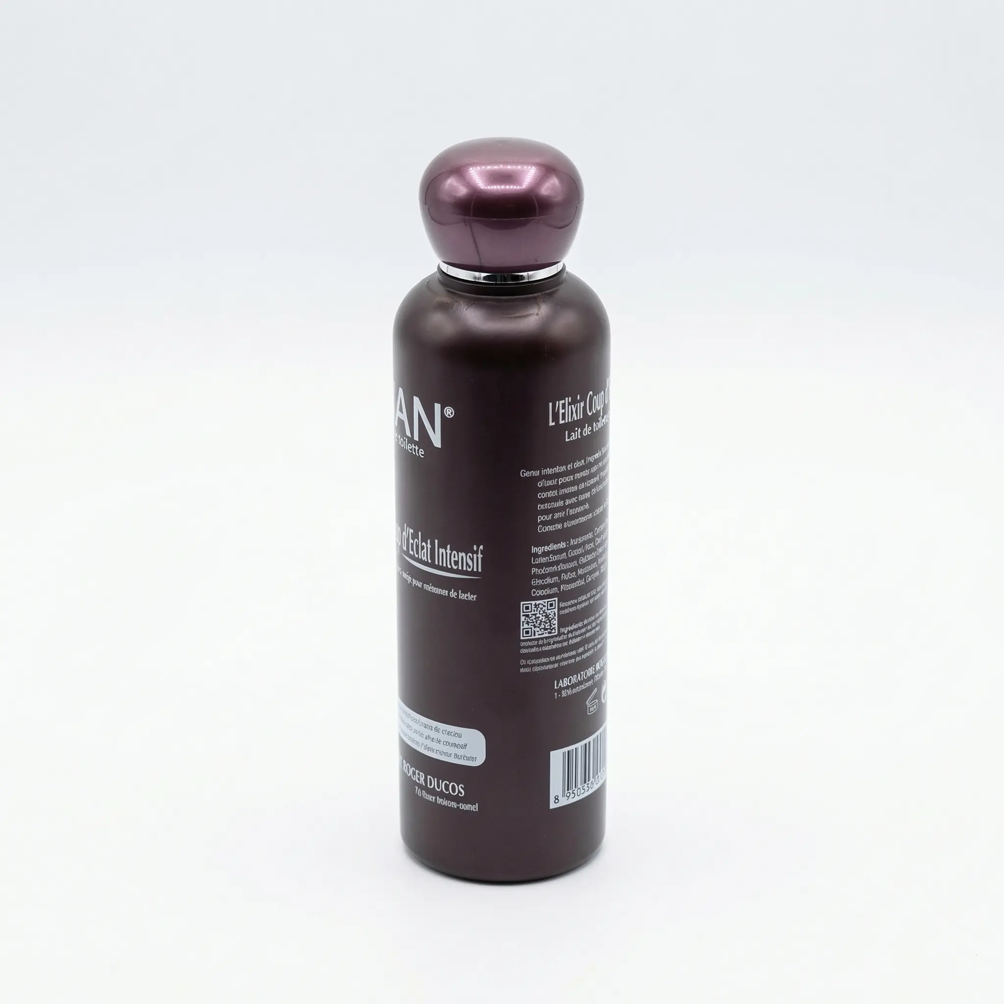 Vue latérale fine du flacon Juan Elixir 300ml debout droit.